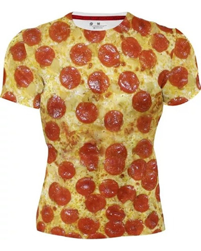 Playera Sublimada Textura Pizza Peperoni Pepperoni
