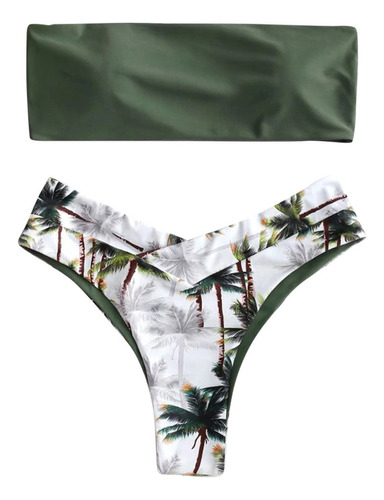 Conjunto De Bikini Acolchado Con Estampado Para Mujer  T