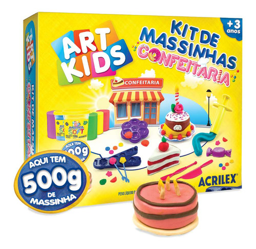Kit Massinha De Modelar Art Kids Confeitaria 500g Acrilex