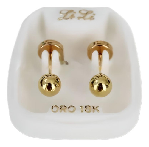 Aro Abridor Lili Oro 18k Bolita 4mm Li-104 - Envió Gratis