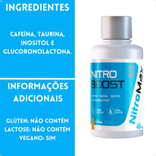 Nitro Boost Thermogenico 480ml - Nitromax - Liquid Energy Sabor Laranja