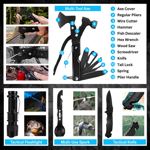 Kit De Supervivencia 142 Piezas Equipo Táctico Camping Y Ave