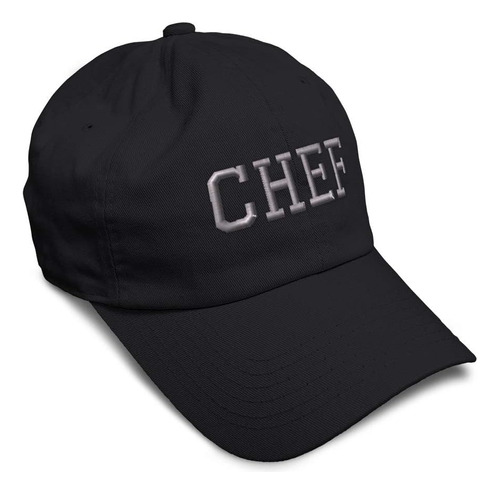 Gorra De Béisbol Suave Letras Plateadas Chef Cocina Bordado 