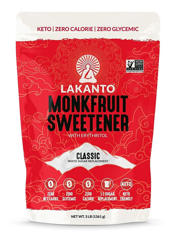 Adoçante Lakanto Monkfruit Sweetener Classic 1361g