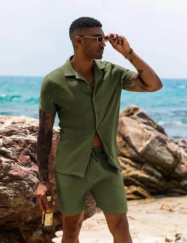 Pantalon Hombre Lino Conjunto De Vestido Para Hombre De Verano De