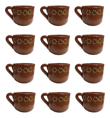 Tasa De Barro Capulineada Cafe Chocolate Atole 400ml 24pzs