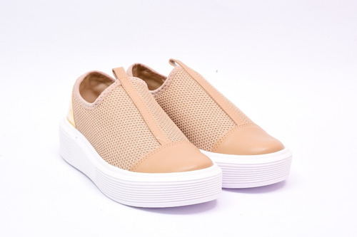 Zapatillas Urbanas Beira Rio Beige Con Dorado Para Mujer