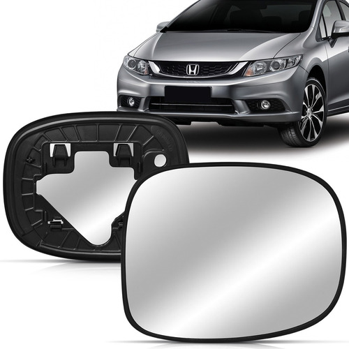 Lente Espelho Retrovisor Com Placa Civic 2012 2013 14 15 16