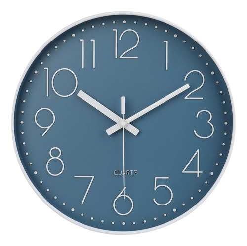 Reloj De Pared Jomparis, Abs, Diámetro De 30 Cm, Cerúleo