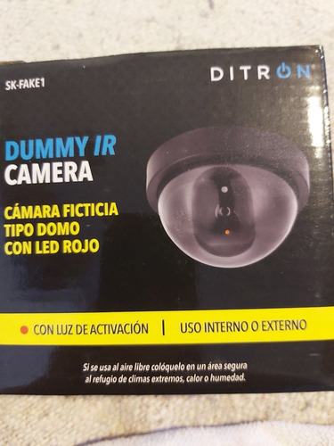 Camara Domo Falsa Simula Grabacion Led Motion Sensor A Pilas