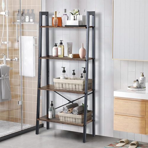 Estantería De Escalera 4 Niveles, Almacenamiento Baño Y Sala