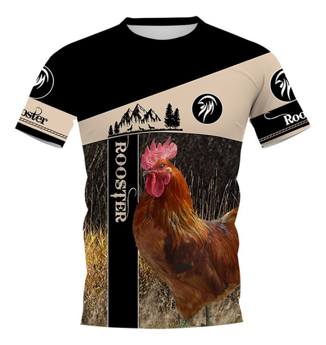 Playera De Gallo De Pastizales De Gráficos 3d