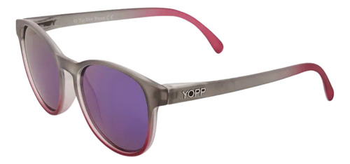 Óculos De Sol Polarizado Uv400 Yopp Tu-ton Gray Redondo Roxo