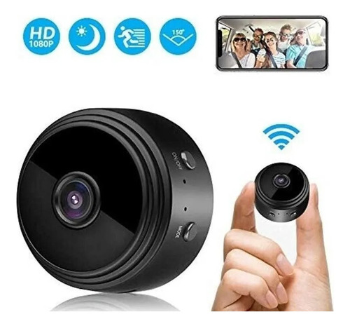 Mini Câmera Segurança Espiã A9 Sem Fio Hd 1080p Wifi Cor Preto