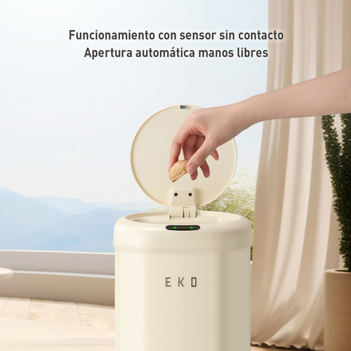 Bote de basura Eko EK9184P-28L-VNcrema