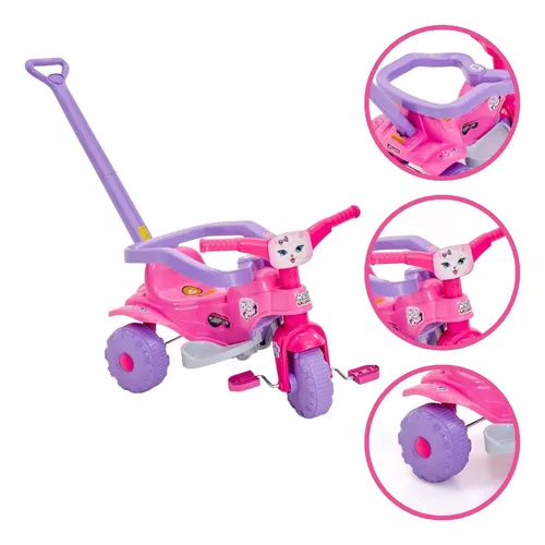 Triciclo Motoca Infantil Tico Tico Pets Rosa Magic Toys 2811