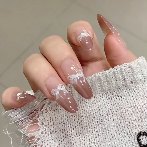 Calcomanías De Manicura Diy Con Lazo Para Uñas, 2 Unidades