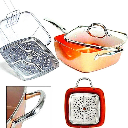 Imagem 3 de 6 de Panela Frigideira Antiaderente Multiuso C/ Cesta Fritura 25c