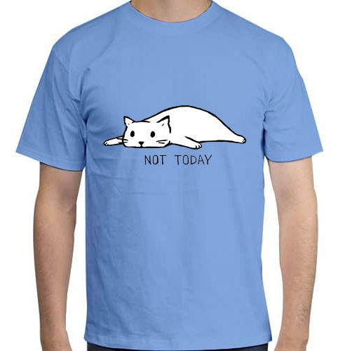 Playera Camiseta Unisex Moda Meme Gato Hoy No Cat Not Today