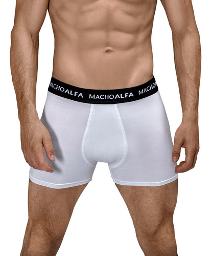 Macho Alfa Boxer Microfibra Hombre Blanco Elástico C45005 6c