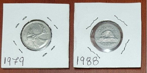 Monedas Canadiense. 25 Y 5 Centimos De Dolar. 