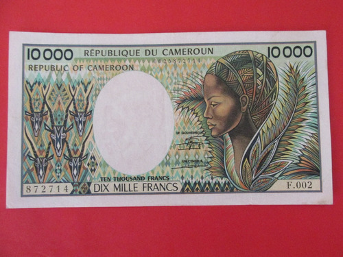 Gran Billete Africa Banco De Camerun 10.000 Francos  Unc 