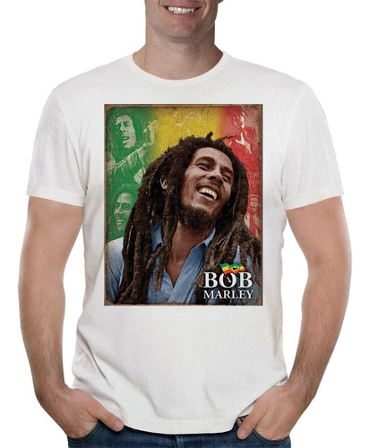 Remera Bob Marley 5 Reggae Hombre Purple Chick