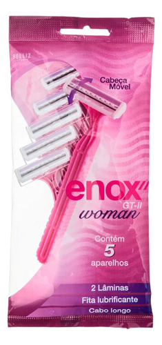 Kit Aparelho De Depilar Descartável Enox Gt-2 Woman C/6