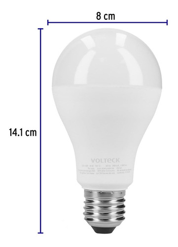 Pack De 4 Lámparas De Led A19 18 W Luz De Día, Caja, Volteck