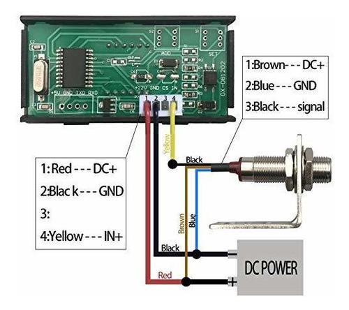 Digiten Velocidad 4 Led Digital Tacometro Rpm Meter