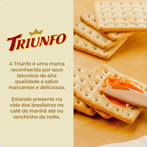 Kit 3 Biscoito Bolacha Triunfo Cream Cracker 164g