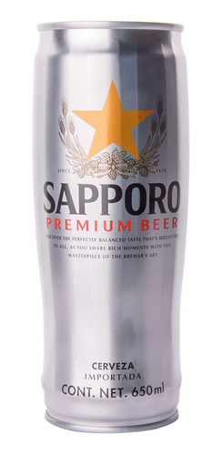 Imagen 1 de 1 de Cerveza Japonesa Premum Silver, Sapporo Ichiban, 650 Ml