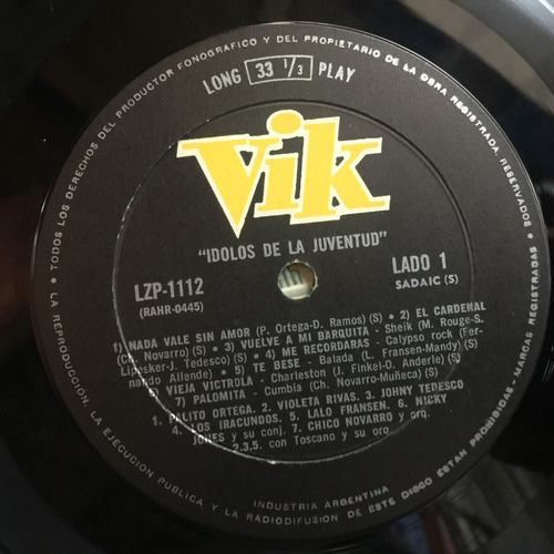 Idolos De La Juventud Palito Ortega Chico Novarro Vinilo Lp (Usado)