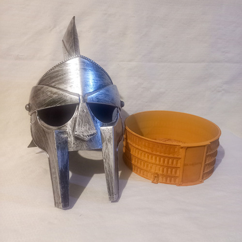 Pochoclera Coliseo Romano Cinemark Hoyt + Casco Gladiador 2