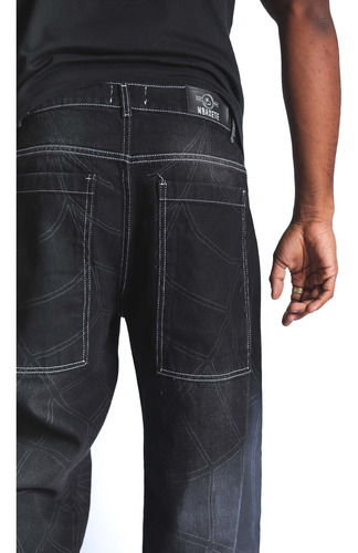 Jean Pantalon Baggy Oversize Holgado Negro Spider Black