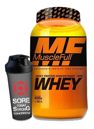 Whey Protein Concentrado 900g - Muscle Full + Shaker