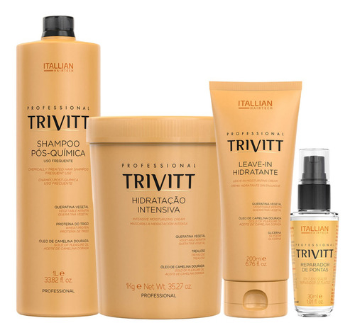 Trivitt Shampoo 1l+ Mascara 1kg+leave-in + Reparador