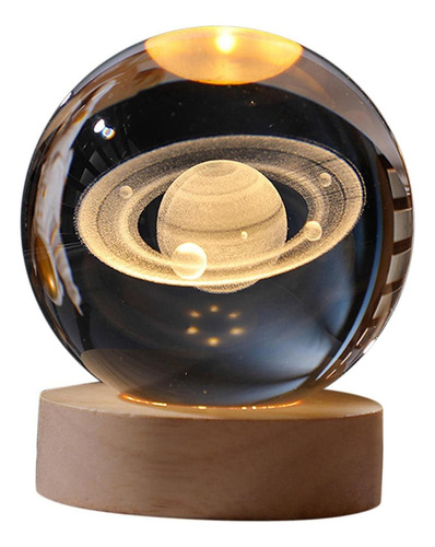Luces Nocturnas De La Bola De Cristal Planetaria De Saturno