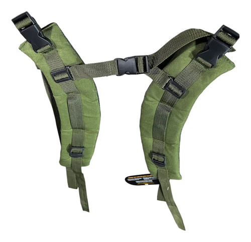 Alça Pra Mochila Gc E Mc Acolchoada Eb Cor Verde Desenho do tecido Liso