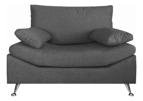 Sillon 1 Cuerpo Premium Lino Antidesgarro Patas Cromadas