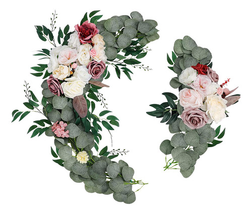 2 Piezas De Arco De Boda Artificial, Flores De Rosas,
