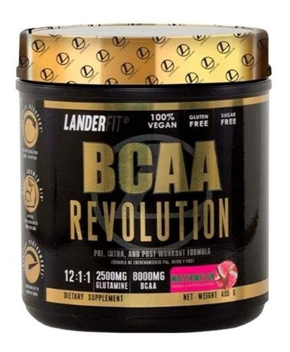 Aminoacidos Bcaa 12.1.1 + Glutamina Landerfit 405g Vegano