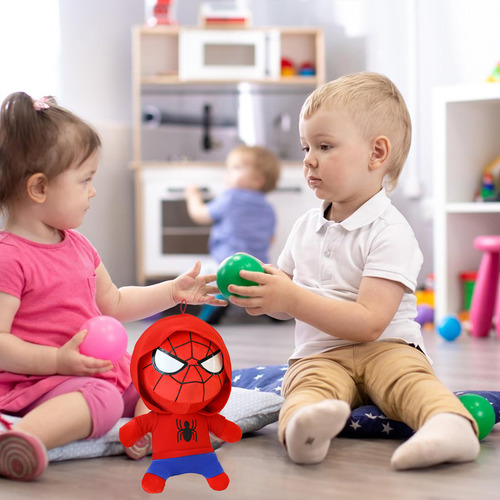 2pc Peluche Hombre Araña Spiderman Con Capucha Avengers 35cm