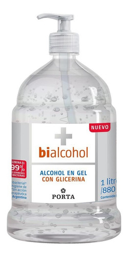 12 Alcohol En Gel X 1 Lt. Bialcohol Porta