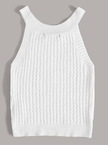 Top Blanco Tejido, Liviano. Zara Talle M