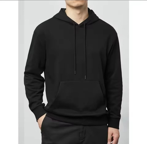 Sudadera Deportiva Con Capucha Lisa Para Hombre Negra