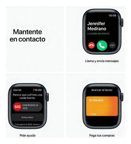 Apple Watch (GPS) Series 7 display de 1.614" con correa de fluoroelastómero color azul medianoche y caja color medianoche - Excelente (Reacondicionado)