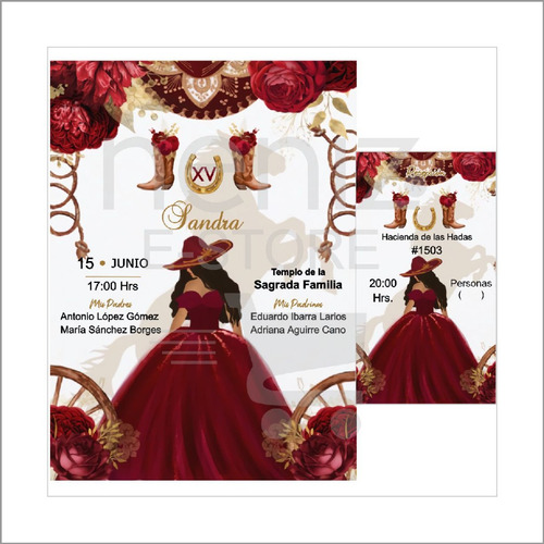 5 Invitaciones+pases+sobres Celofán+sello Vaqueras Varias