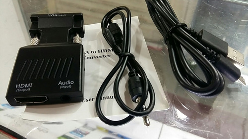 (frete $10) Conversor Adaptador Entr Vga Macho Sai Hdmi Fem