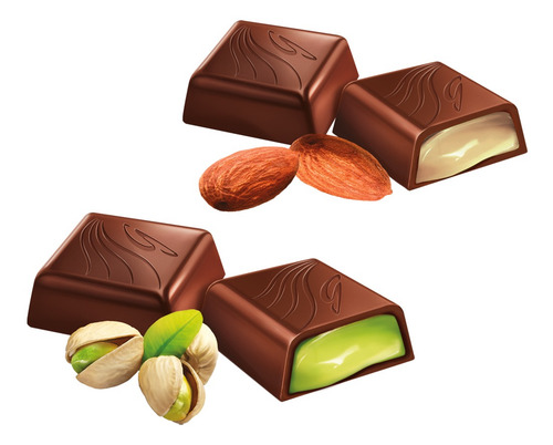 Imagen 2 de 5 de Pack Chocolate Bombón Goplana Pistacho 1kg + 1 Almendra 1kg